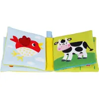 Goki Boek - Dieren - Stof - Met pieper & knisperfolie - Katoen - 9x9cm