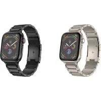 Strap-it Bundel Geschikt voor Apple Watch Bandje 1/2/3/4/5/6/8/9/10/11/SE(2-3)/Ultra(2-3) - Titanium Smartwatchbandje - bundel van 2 stuks: 42 - 44 - 45 - 49mm - Zilver Zwart