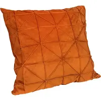 QUVIO Kussenhoes geruit met driehoek - Fluweel - 50 x 50 cm - Oranje