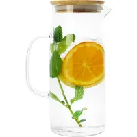 Krumble Karaf met handvat en deksel - Glas en hout - 1 liter