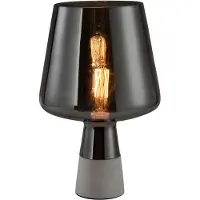 QUVIO Tafellamp retro - Beton met glazen lampenkap - Diameter 24 cm