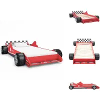 vidaXL Kinderbed - Kinderbedden - Bed - Bedden - Kinderbed raceauto rood 90x200 cm
