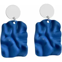 Charme Bijoux Clip oorbellen -Blauw- Satijn-geen gaatje-