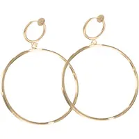 Charme Bijoux Klem oorringen - goudkleurig - 6 cm - geen gaatje-