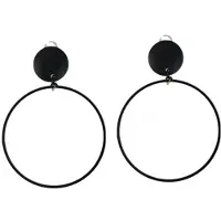 Charme Bijoux Clip oorringen -zwart- 4 cm- geen gaatje-