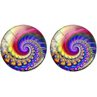Charme Bijoux Clip oorbellen Anya paars geel 2 cm