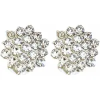 Charme Bijoux Clip Oorbellen- Strass- Klein- Laura-1.5 cm- Zilverkleur