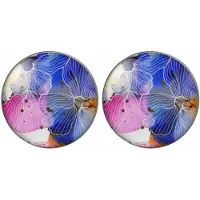 Charme Bijoux Clip oorbellen- lena-Blauw/ Roze 2 cm