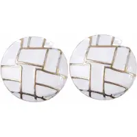 Charme Bijoux Clip oorbellen wit metaal 2 cm