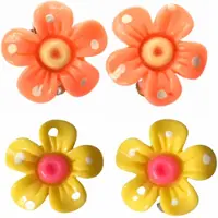Charme Bijoux 2-Paar-Clip oorbellen-Sunny -geel -oranje-geen gaatje-