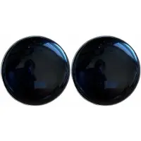 Charme Bijoux Clip oorbellen -zwart- zilverrand -2.5 cm- geen gaatje-