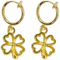 Charme Bijoux Klem Oorbellen-Klavertje vier - Goudkleurig - geen gaatje-