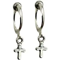 Charme Bijoux Klem oorbellen -Joy -mini kruisje -zilverkleur-geen gaatje-