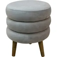 Clayre & Eef Poef Ø 38x44 cm velours hout rond hocker