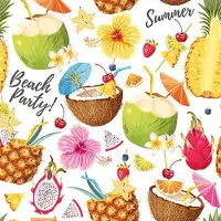 Ambiente Servetten "Beach party white" 33x33 cm