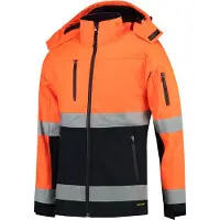 Tricorp 403007 Softshell ISO20471 Fluor Oranje-Marineblauw maat XL heren