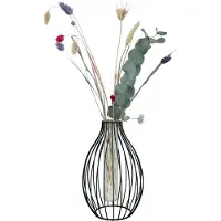 QUVIO Vaas met metalen spijlen - 15 x 23,5 cm