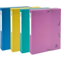 Exacompta Forever Young Archiefdoos 59190E A4 PP (Polypropeen) Elastiek 25 (B) x 4 (D) x 33 (H) cm Kleurenassortiment 40 mm 8 Stuks