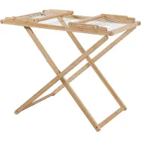 En.casa Droogrek Fakala wasrek staand inklapbaar 154x59x82 cm naturel en wit []