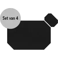Krumble Placemat achthoekig + onderzetter pu leder - set van 4