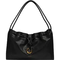 Coccinelle Leren Schoudertas Isabela Handbag Smooth Leather Noir Zwart
