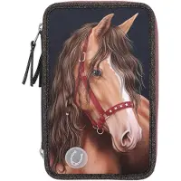 Miss Melody - Triple Pencil Case LED GLITTER HORSE ( 0413190 )