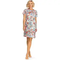 Comtessa Ascafa Nachthemd 'Jolly Wake Up' - Dames Nachtmode - Korte Mouw - Licht Blauw - Maat 52