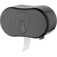 Plastiqline PQBTMDuo toiletpapierhouder kunststof zwart 2 rollen (3383)