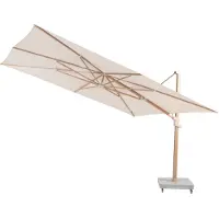 4 Seasons Outdoor Zweefparasol Finca 400 x 300 cm. zand met woodlook frame 4SO parasol