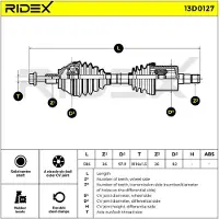 RIDEX 13D0127 Aandrijfas