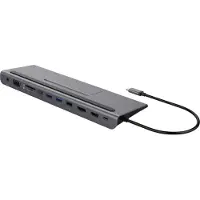 Deltaco USBC-DOCK2 Docking Station - USB-C - SD & Micro SD - RJ45 - HDMI - VGA & 3.5mm Audio - Spacegrey