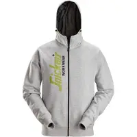 Snickers Workwear 2846 Logo Full-Zip Hoodie Lichtgrijs melange maat XS heren