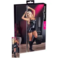 Cotelli Collection Wetlook Mini Jurk Met Halternek