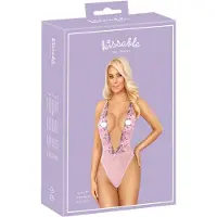 Kissable - roze body met rozenborduursel (pink)