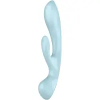 Satisfyer Triple Oh - vibrator met clitorisstimulator - oplaadbaar - blauw