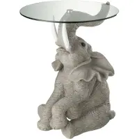 J-Line tafel olifant poly/glas 49x48x63cm