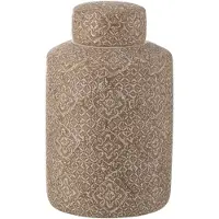 J-Line kan decoratief wabi porselein beige/wit large 20x20x30.5cm
