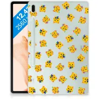 B2Ctelecom Hippe Hoes voor Samsung Galaxy Tab S7FE Katten Emojis