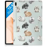 B2Ctelecom Back Case voor Samsung Galaxy Tab S7FE Konijntjes