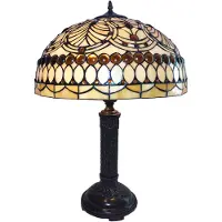 Clayre & Eef Tiffany tafellamp Ø 46x62 cm glas tiffany bureaulamp