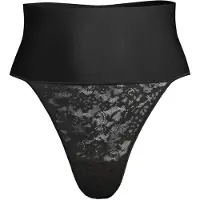 Maidenform Tame Your Tummy Lace Thong Vrouwen Corrigerend ondergoed - Black Lace - Maat XL