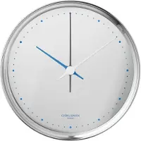 Georg Jensen Koppel Wandklok 22 Cm Roestvrij Staal / Blauw - Wandklokken Glas Blue - 10020457