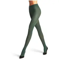 Falke Pure Matt eenkleurig materiaal ondoorzichtig 50 DEN panty dames groen - maat S-M