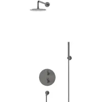 Maxaro Radius Regendouche Inbouw | Zwart metaal 20 cm Regendouche Thermostatisch