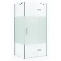 Maxaro Diamond Douchecabine | 100x80 cm Chroom Helder met matte strook Draaideur Rechthoek