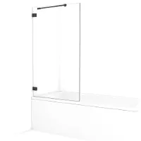 Maxaro Diamond Badwand 90cm Zwart Chroom Helder Glas | Badwand | Badwand Glas | Badscherm | Glazen Badwand