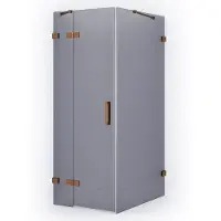 Maxaro Diamond Douchecabine | 100x90 cm Koper Rookglas Draaideur Rechthoek