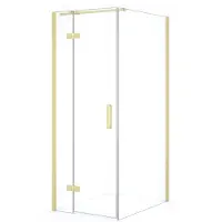 Maxaro Diamond Douchecabine | 90x80 cm Lichtgoud Helder glas Draaideur Rechthoek