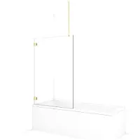 Maxaro Diamond Badwand 100cm Lichtgoud Helder Glas 8mm veiligheidsglas| Badwand | Badwand Glas | Badscherm | Glazen Badwand