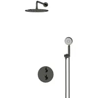 Maxaro Radius Regendouche Inbouw | Zwart chroom 30 cm Regendouche Thermostatisch